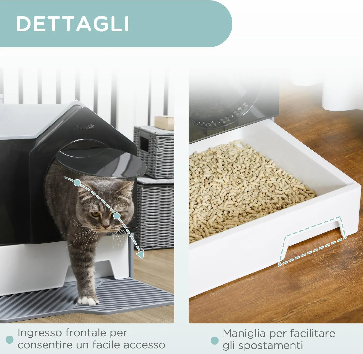 AllMyPets Lettiera per Gatti Chiusa con Paletta e Deodorante