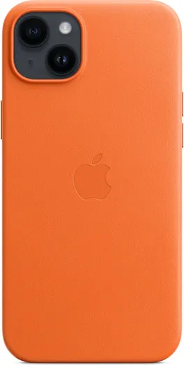 Apple Cover con MagSafe in Pelle Arancione per iPhone 14