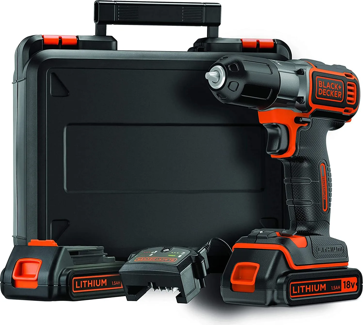 Black & Decker Trapano Avvitatore a Batteria Cordless Voltaggio 18 V +  Valigetta e 2 Batterie - ASD184KB-QW