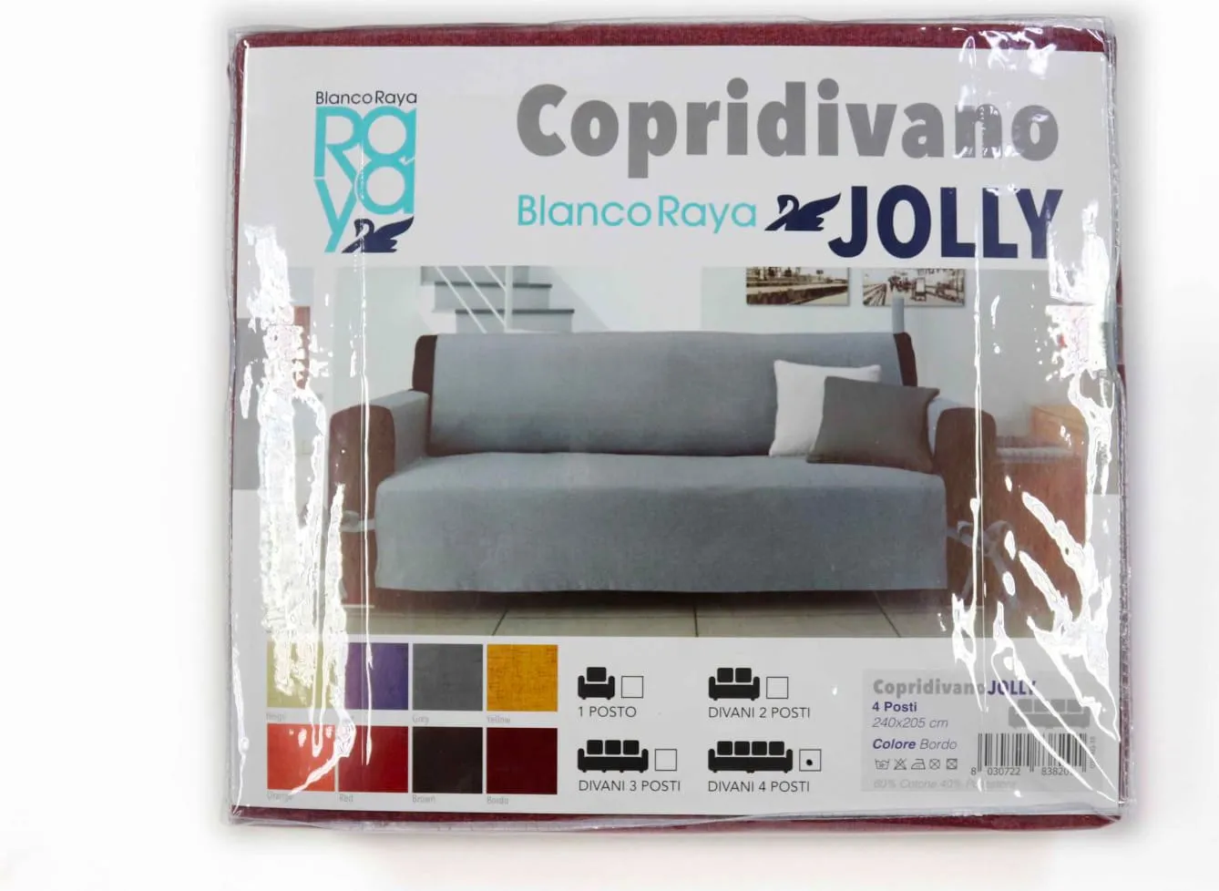 Blanco Raya Copridivano 3 posti con Laccetti e Tasche laterali in Cotone e  Poliestere colore Marrone - Jolly