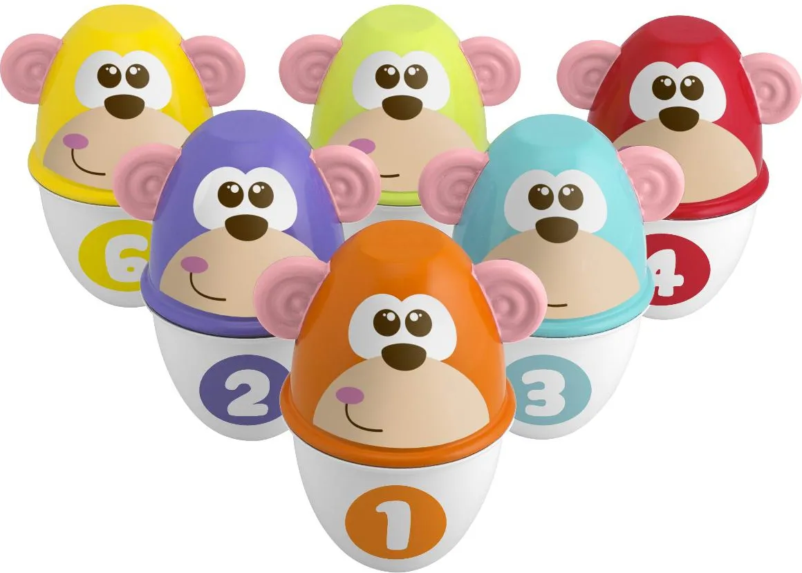 CHICCO Monkey Strike Set Bowling 6 Birilli Prime Attività per Bambini da  18+ Mesi - 5228