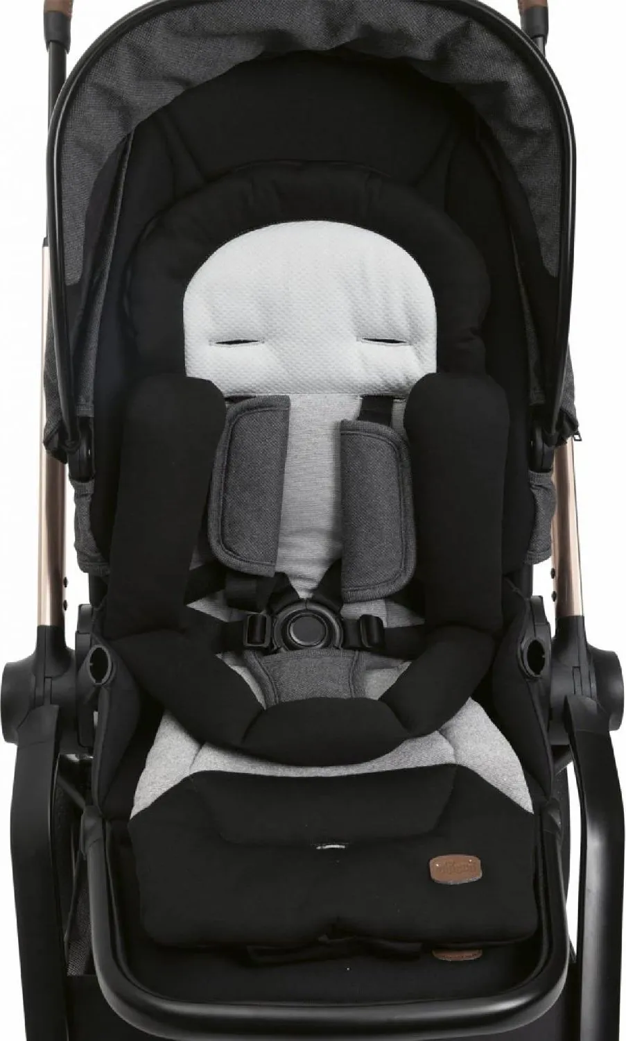 CHICCO MYSA - Navicella Neonato Semirigida compatibile con Passeggino Mysa  da 0M+ Maniglia per il Trasporto e Visiera Parasole Integrate colore BLACK  SATIN