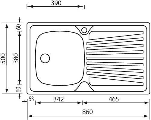 CM 011113 SCSSP LAVELLO INOX PUNTO PLUS 86 x 50 CM - 1 VASCA 40 CM CON  GOCCIOLATOIO - Lavelli 1 vasca con gocciolatoio - Lavelli inox incasso -  Elettrodomestici da Incasso