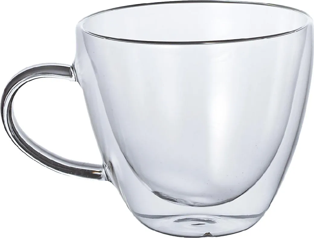 Set 2 pezzi tazza cappuccino senza piattino in vetro borosilicato