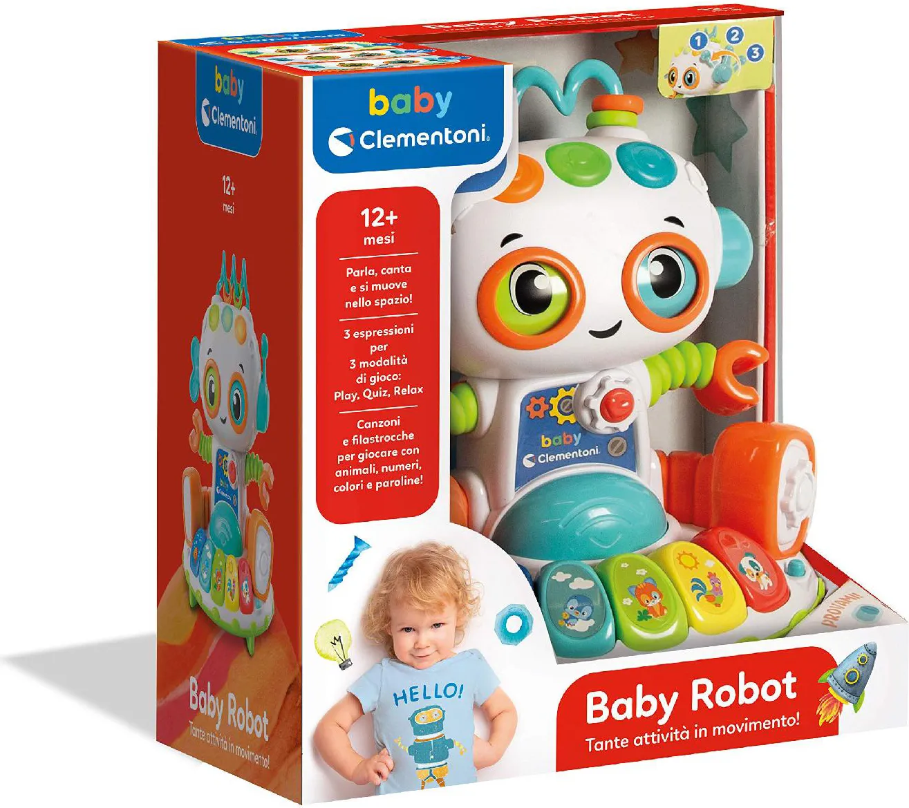 Clementoni Baby Robot Gioco elettronico parlante 12 Mesi+ CLEMENTONI