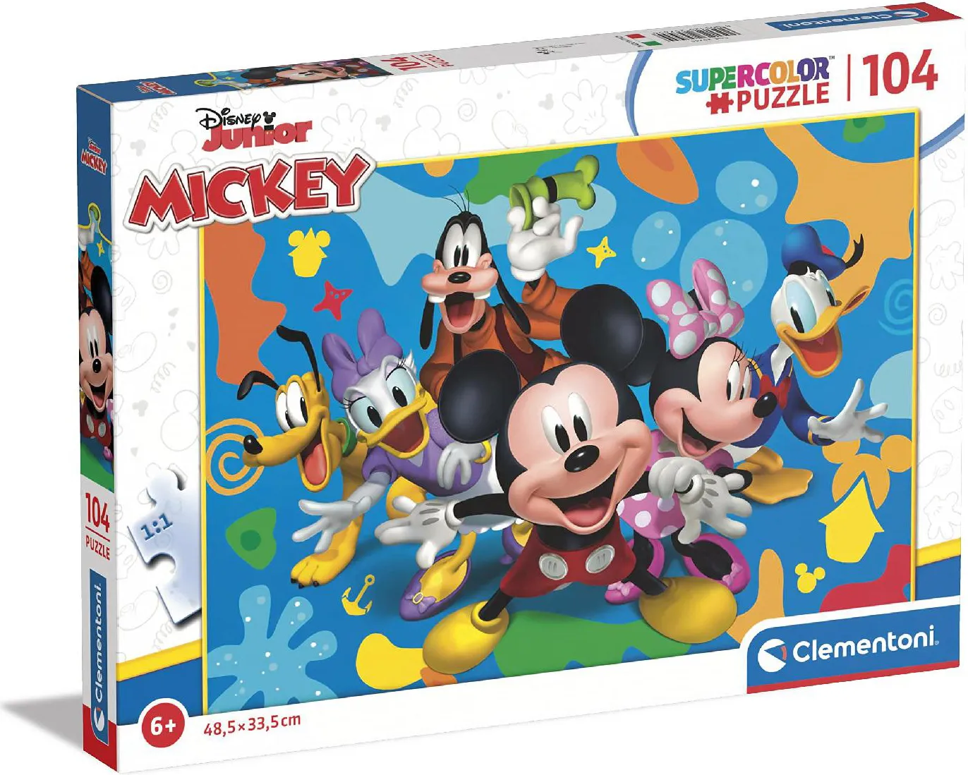 Clementoni Disney Mickey and Friends Supercolor - Puzzle 104 Pezzi per  Bambini da 6+ Anni - 25745