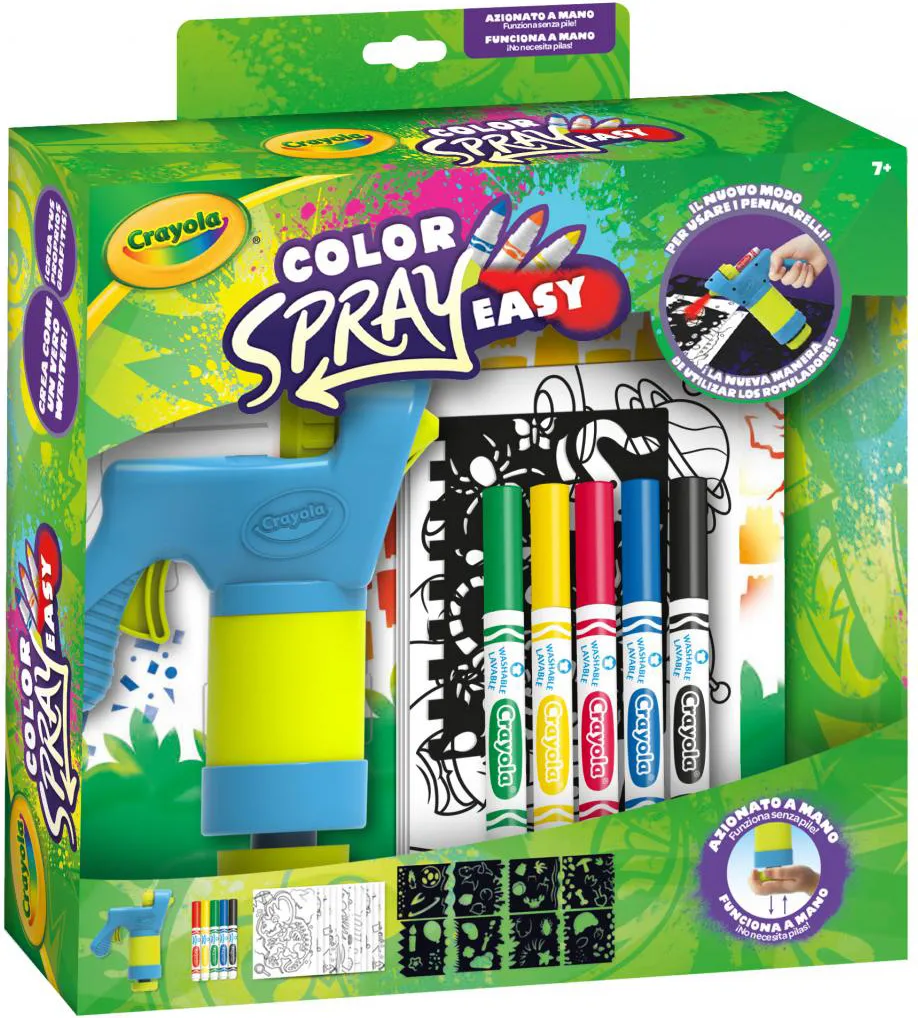 Crayola Color Spray Easy Aerografo Manuale Set Pennarelli Gioco