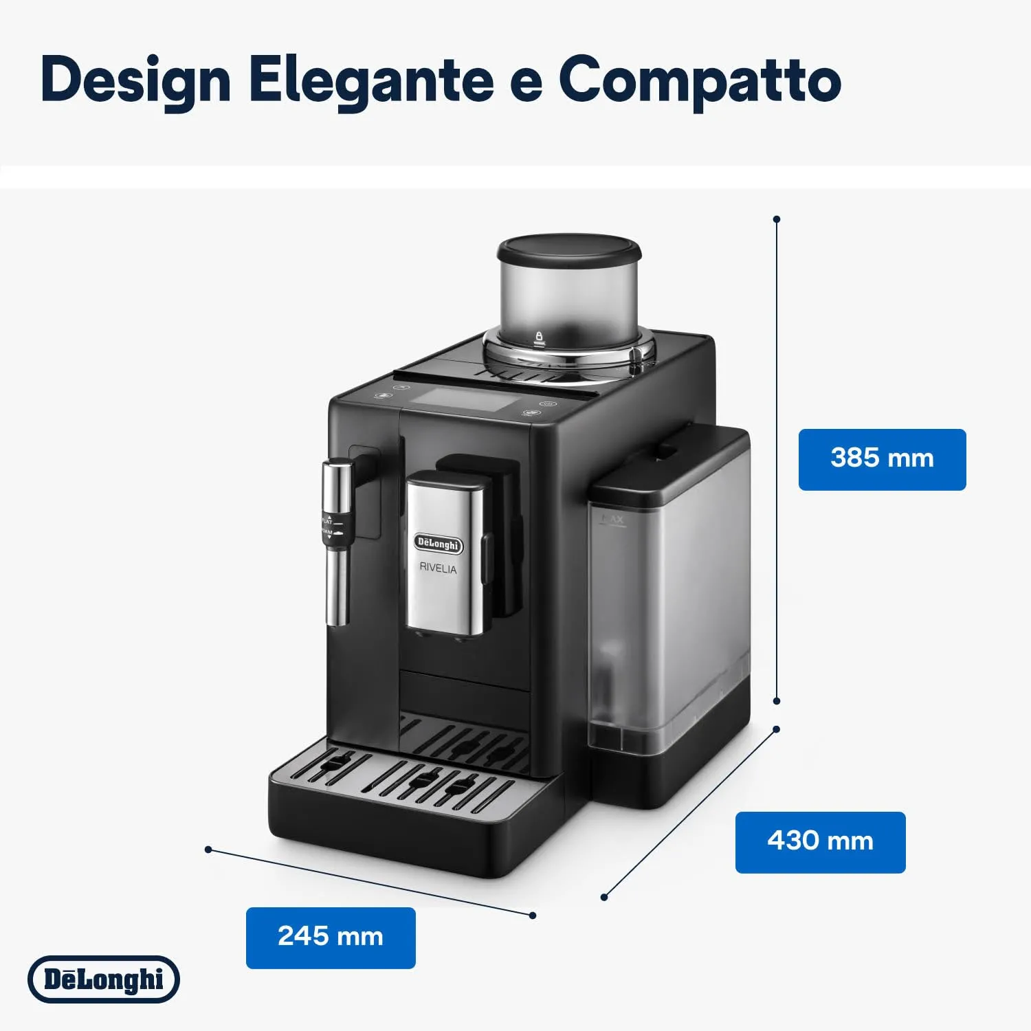 Macchina Caffè Automatica Espresso con Macinacaffè e Montalatte Nero  EXAM440.35.