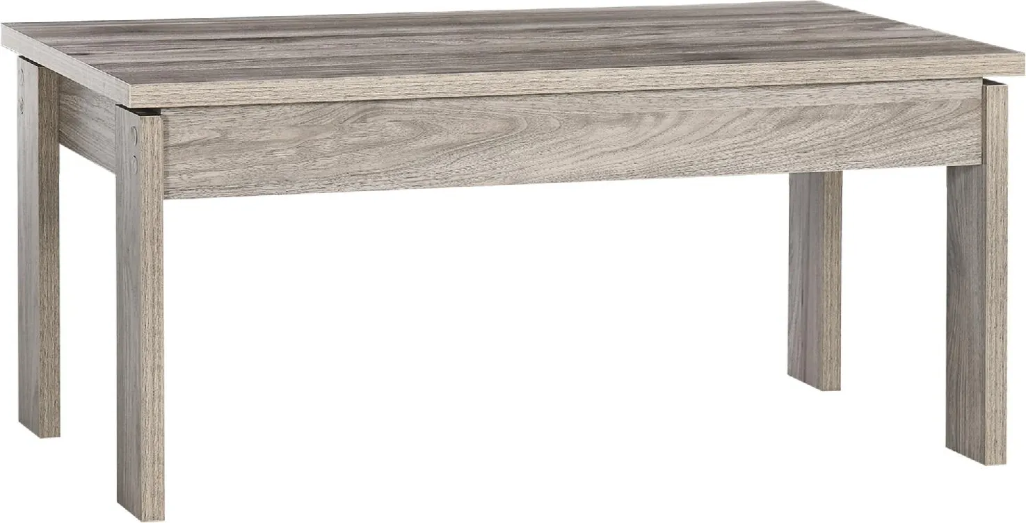 DecHome Tavolino Salotto in Truciolato Grigio per Soggiorno e Studio con  Piano Rettangolare e 4 Gambe 100x55x45 cm - 819DHGY