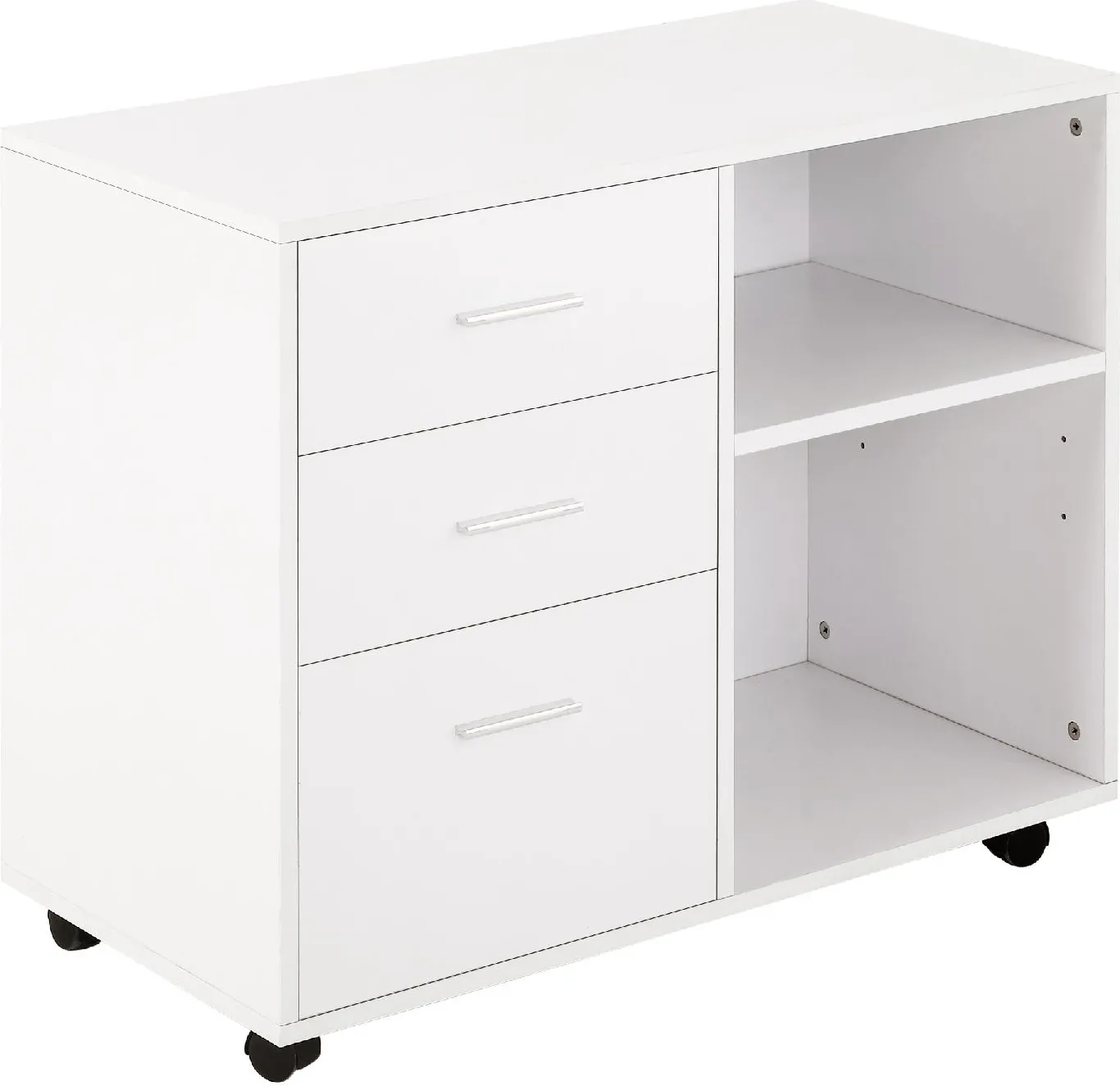 DecHome Mobile da ufficio multiuso con ripiani cassetti in legno Bianco -  013WT/924