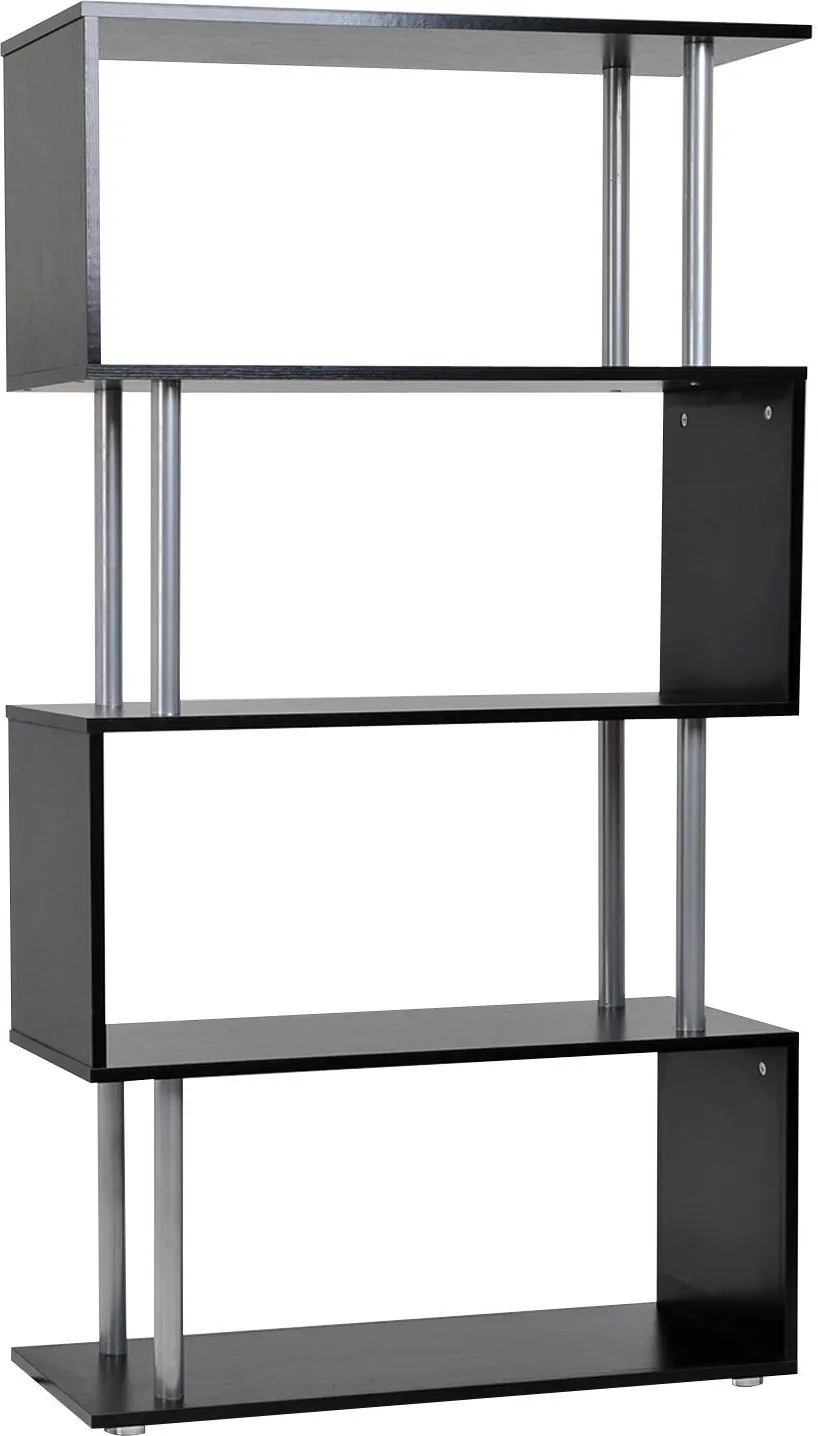 DecHome Libreria In Legno a Parete Mobili Ufficio Scaffale Nero 80x30x145 cm  - D0600