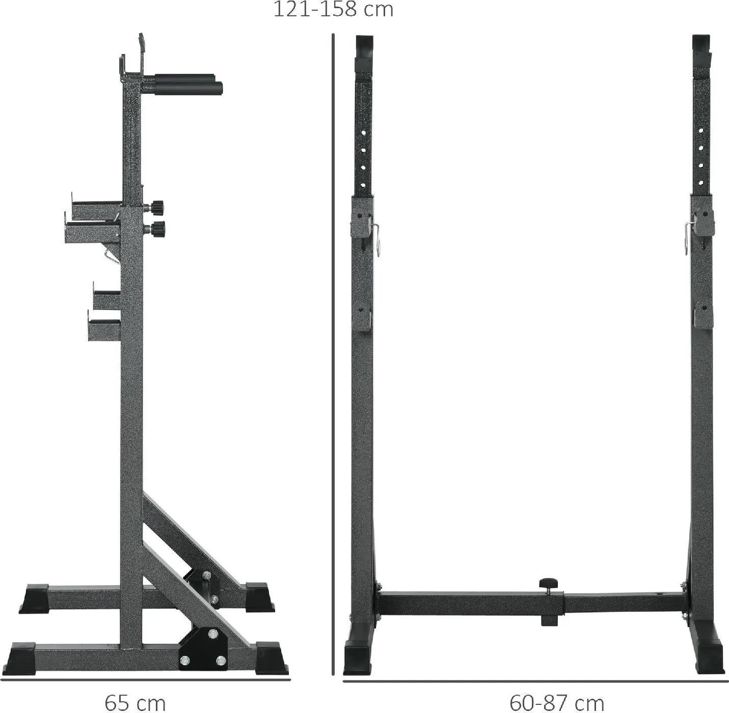 Panca per manubri da casa, stazione squat regolabile per rack,  casa/palestra, supporto per bilancieri per impieghi gravosi, attrezzatura  per il