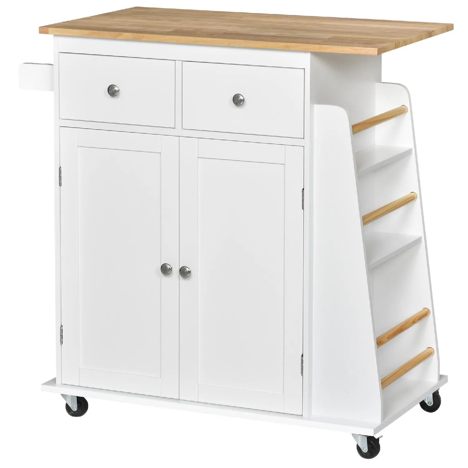 DecHome Carrello Cucina Salvaspazio Credenza In Legno Mdf Bianco