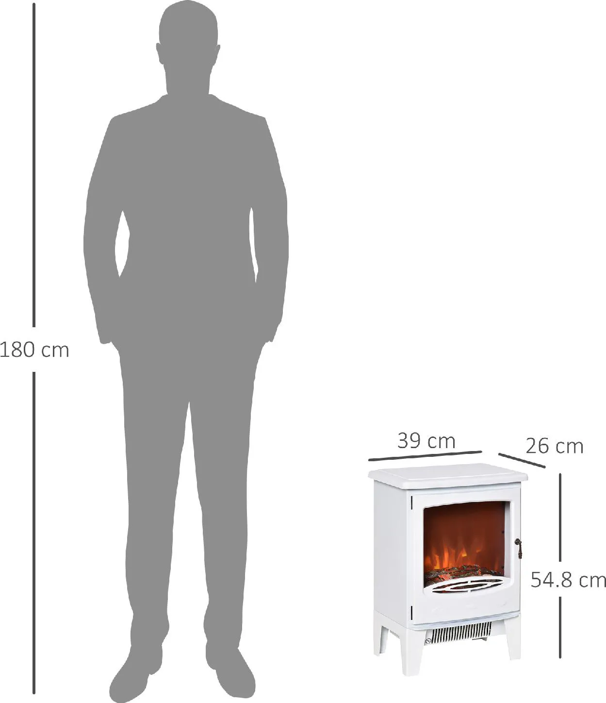 Camino Elettrico da Pavimento Effetto Fiamma 89,5x90,5x28 cm 900W