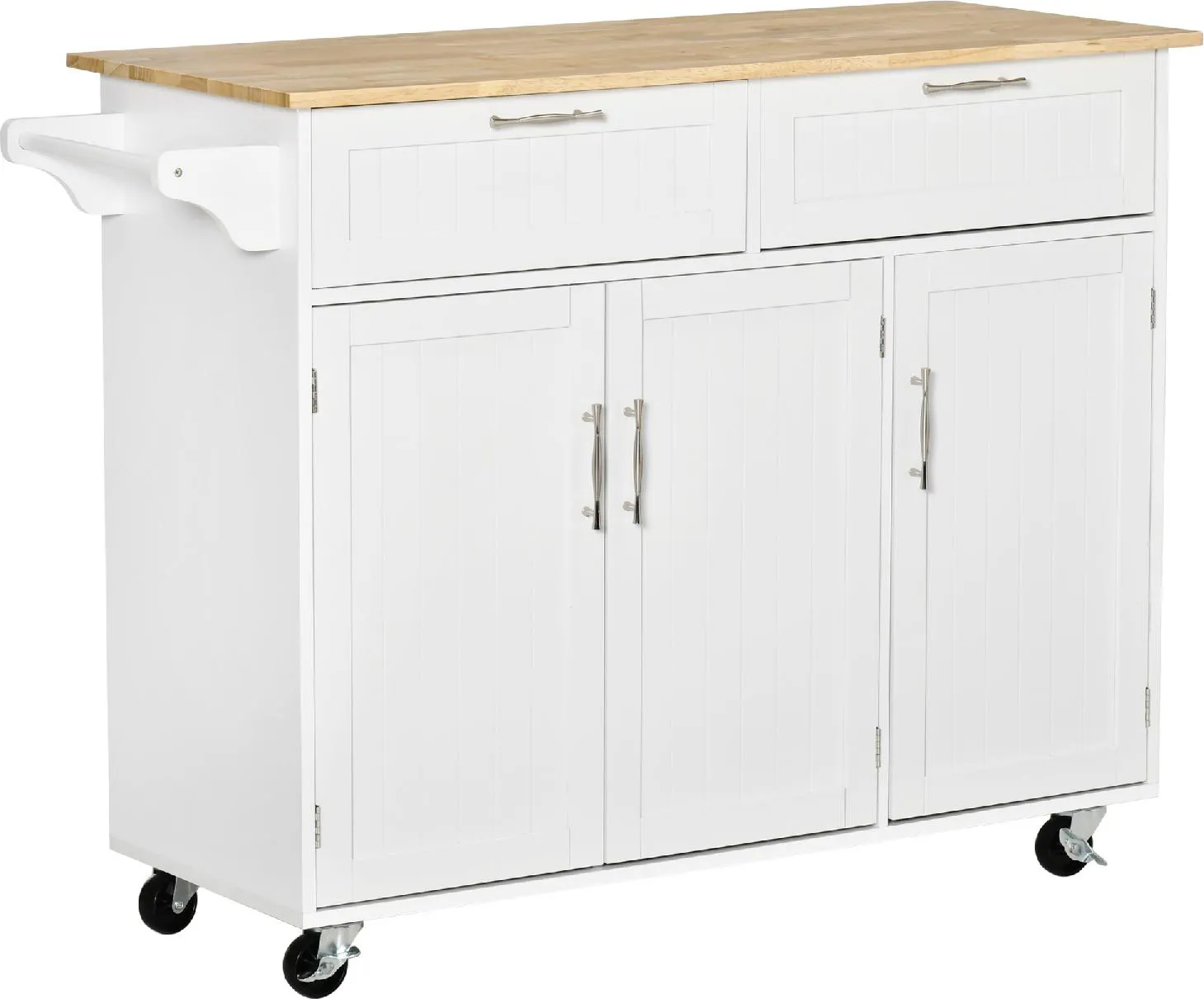 DecHome Carrello Cucina Salvaspazio Credenza In Legno Mdf Bianco