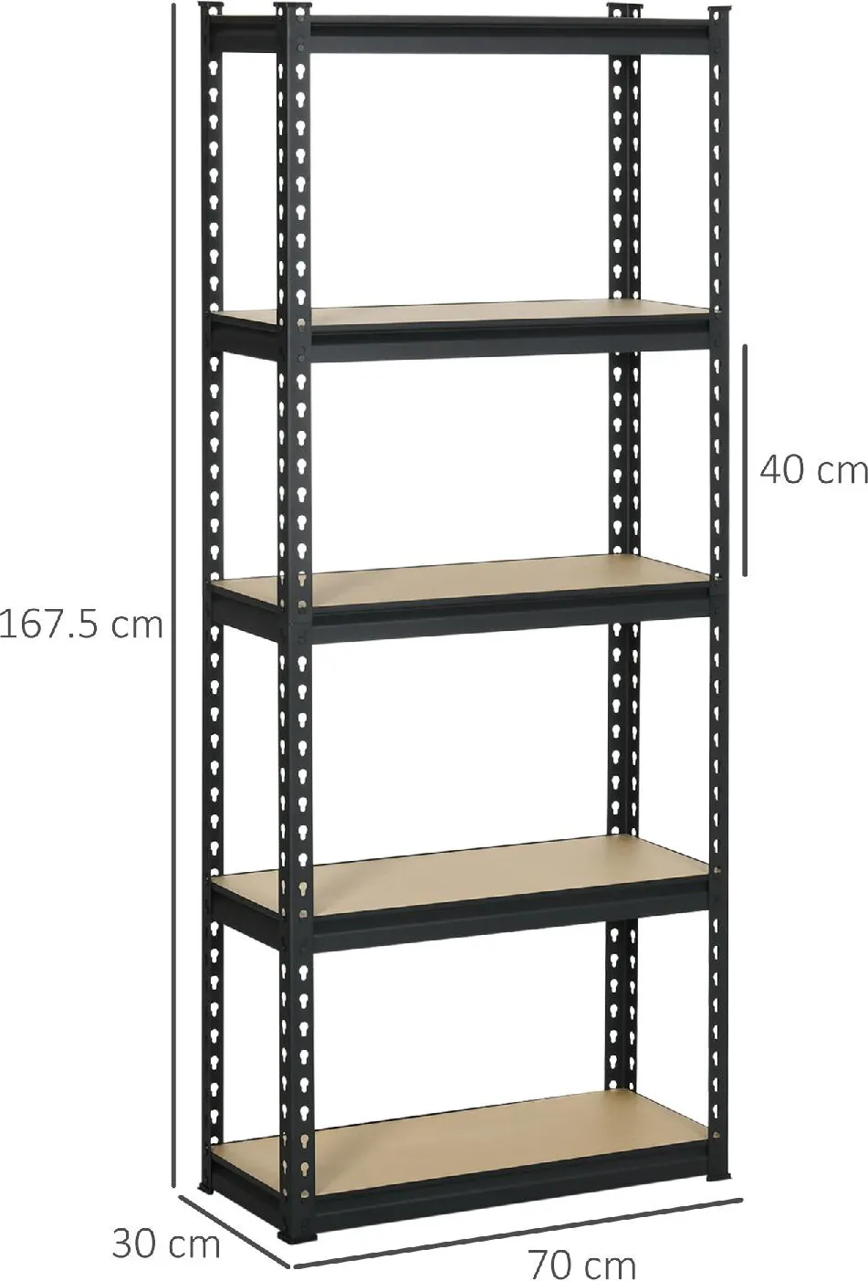 DecHome Scaffalatura Industriale a 5 Livelli Set 2 Pezzi in MDF e