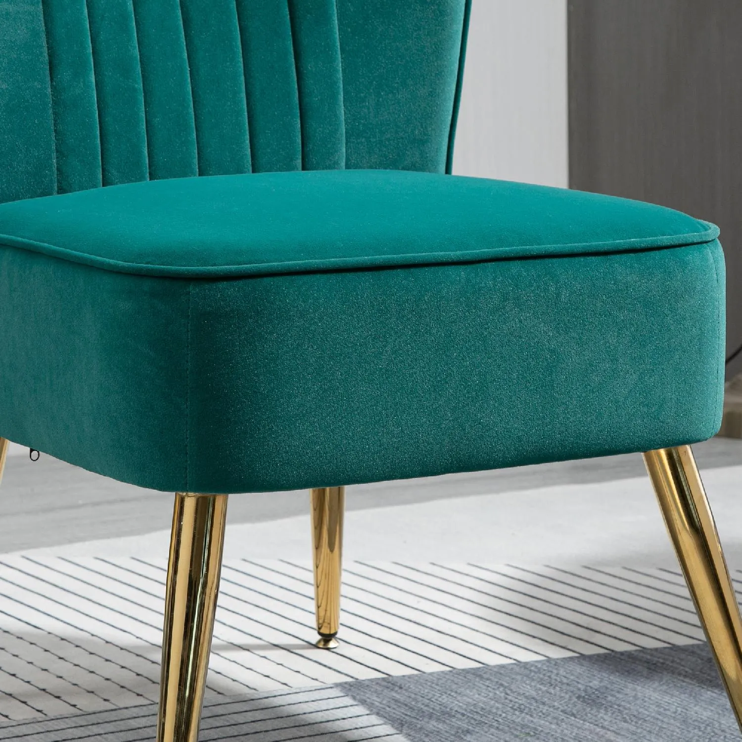 DecHome Poltrona Vintage di Design in Velluto colore Verde