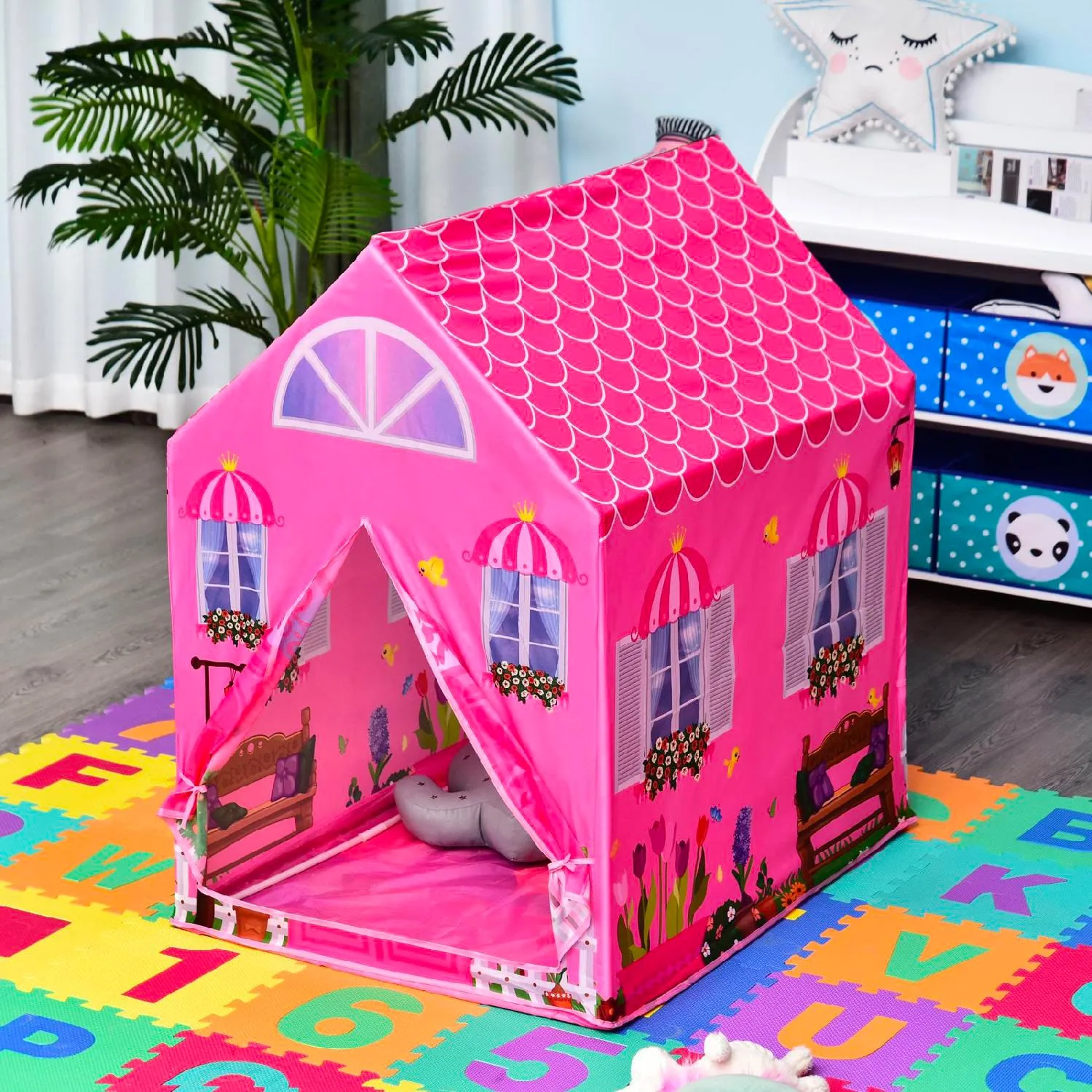 DecHome Tenda da Gioco Principessa per Interno e Esterno Playset per Bambini  da 3+ Anni colore Rosa - 345006
