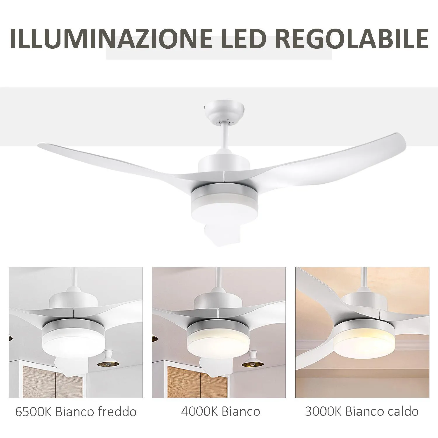 Ventilatore da Soffitto con Luce 6 Velocità DecHome 395SR/B31 Prezzi in  Offerta