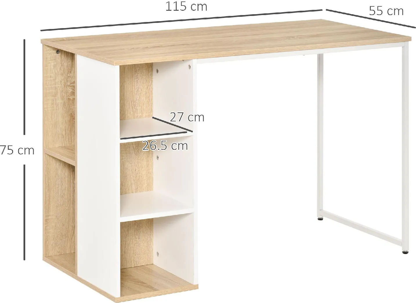 SCRIVANIA PORTA COMPUTER STAR CM. 79X43X78H CON RIPIANO FISSO BIANCO ALPES  - Ferramenta Archimede