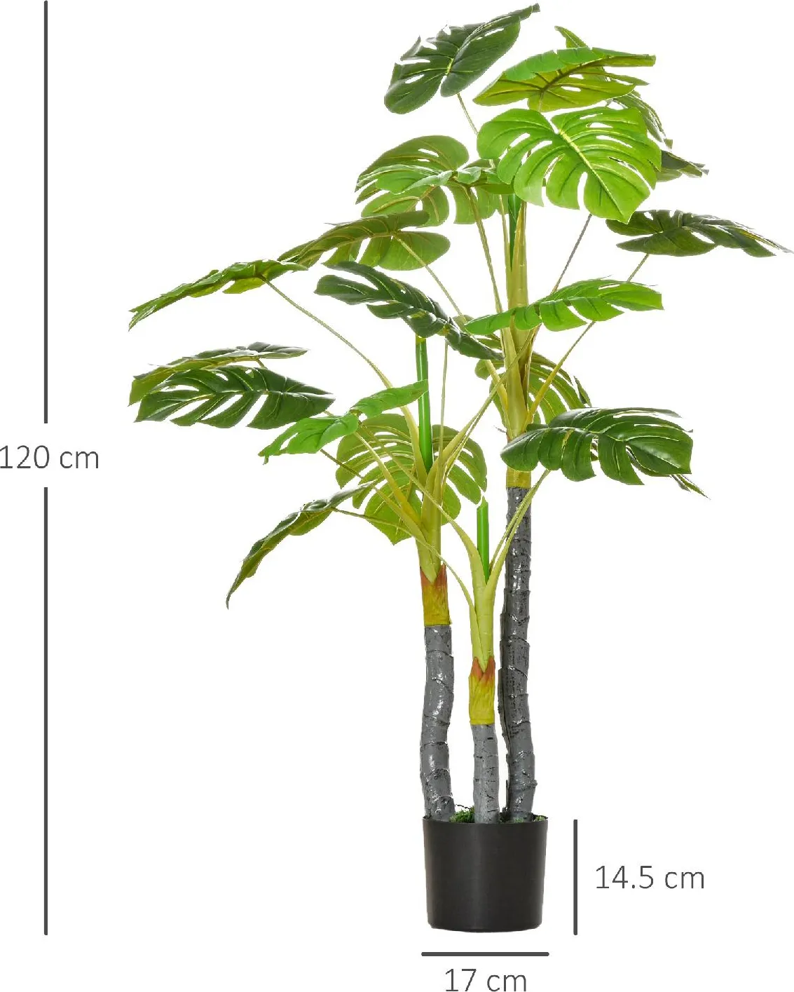 DecHome Monstera Pianta Artificiale per Interno ed Esterno Pianta Finta  Realistica con 20 Foglie 120cm - 871DH35