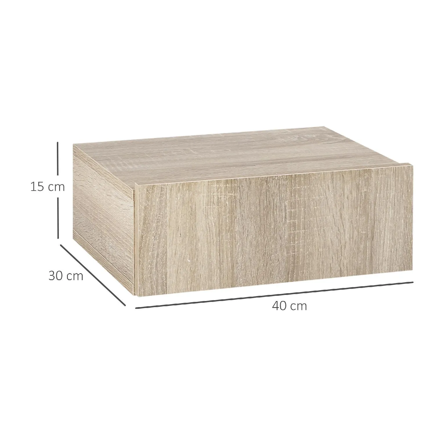 DecHome Set 2 Comodini Sospesi in Legno Design Moderno 40x30x15 cm colore  Legno - 481ND831