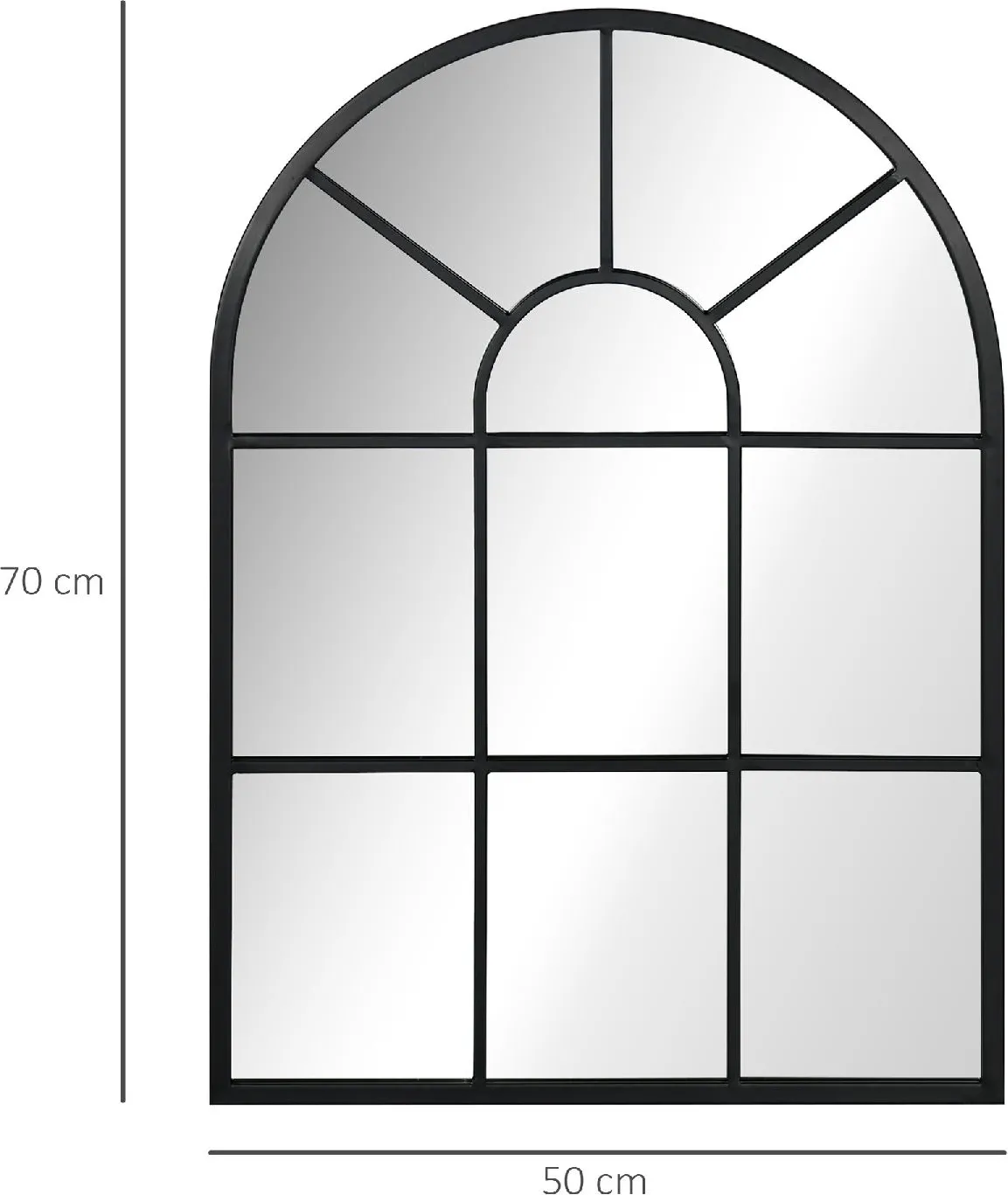 EASYCOMFORT Specchio Moderno a Parete e a forma di Arco 70x50 cm