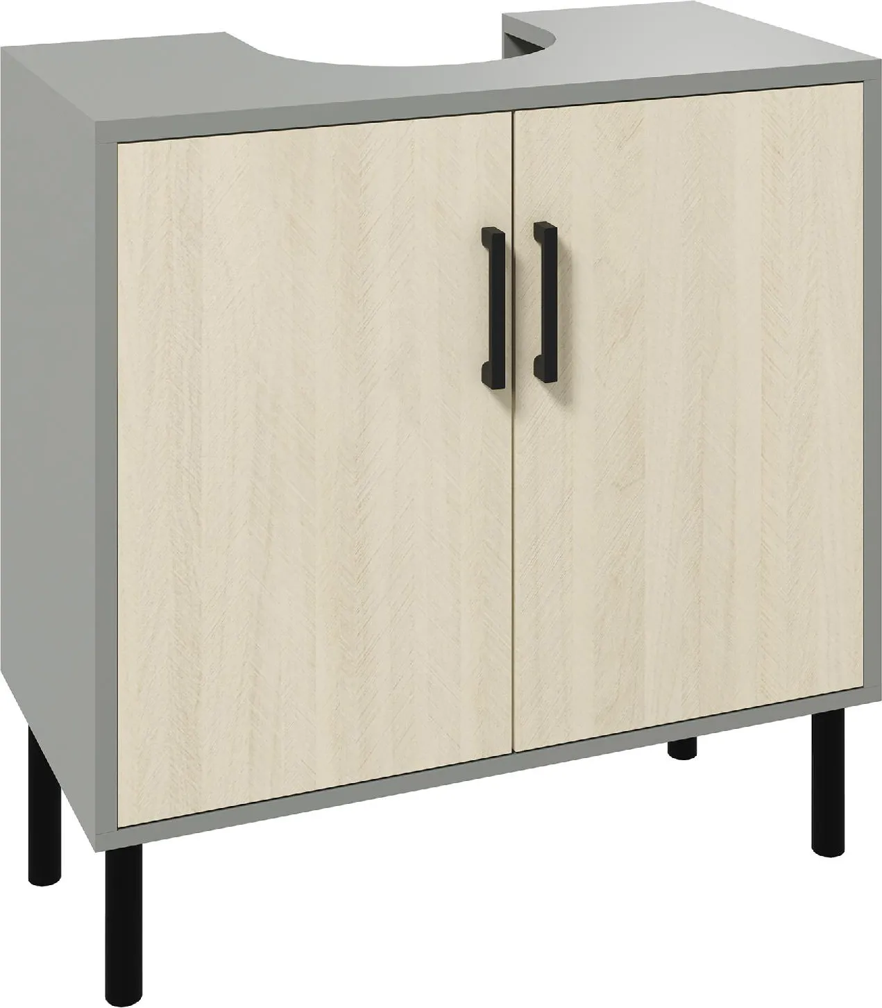 DecHome Mobile Sotto Lavabo Bagno Mobiletto Bagno in Legno 60x30x60cm  Bianco 337