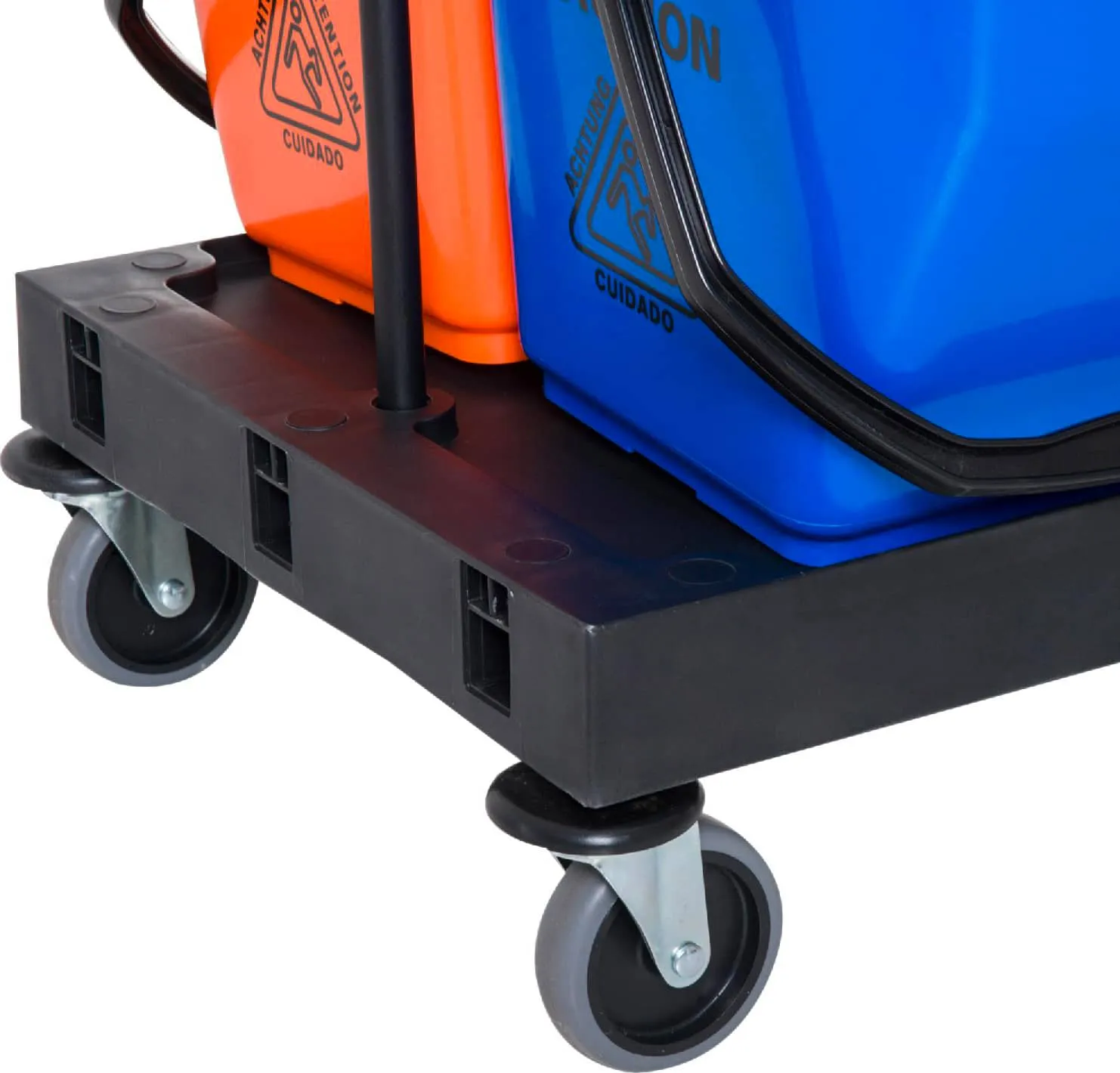 Carrello Pulizie Professionale con Strizzatore e 2 Secchi Blu e