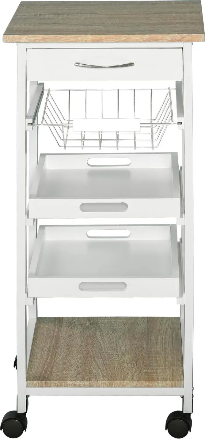 DecHome Carrello da Cucina Salvaspazio In Legno Bianco 37x37x82 cm -  80115DGT