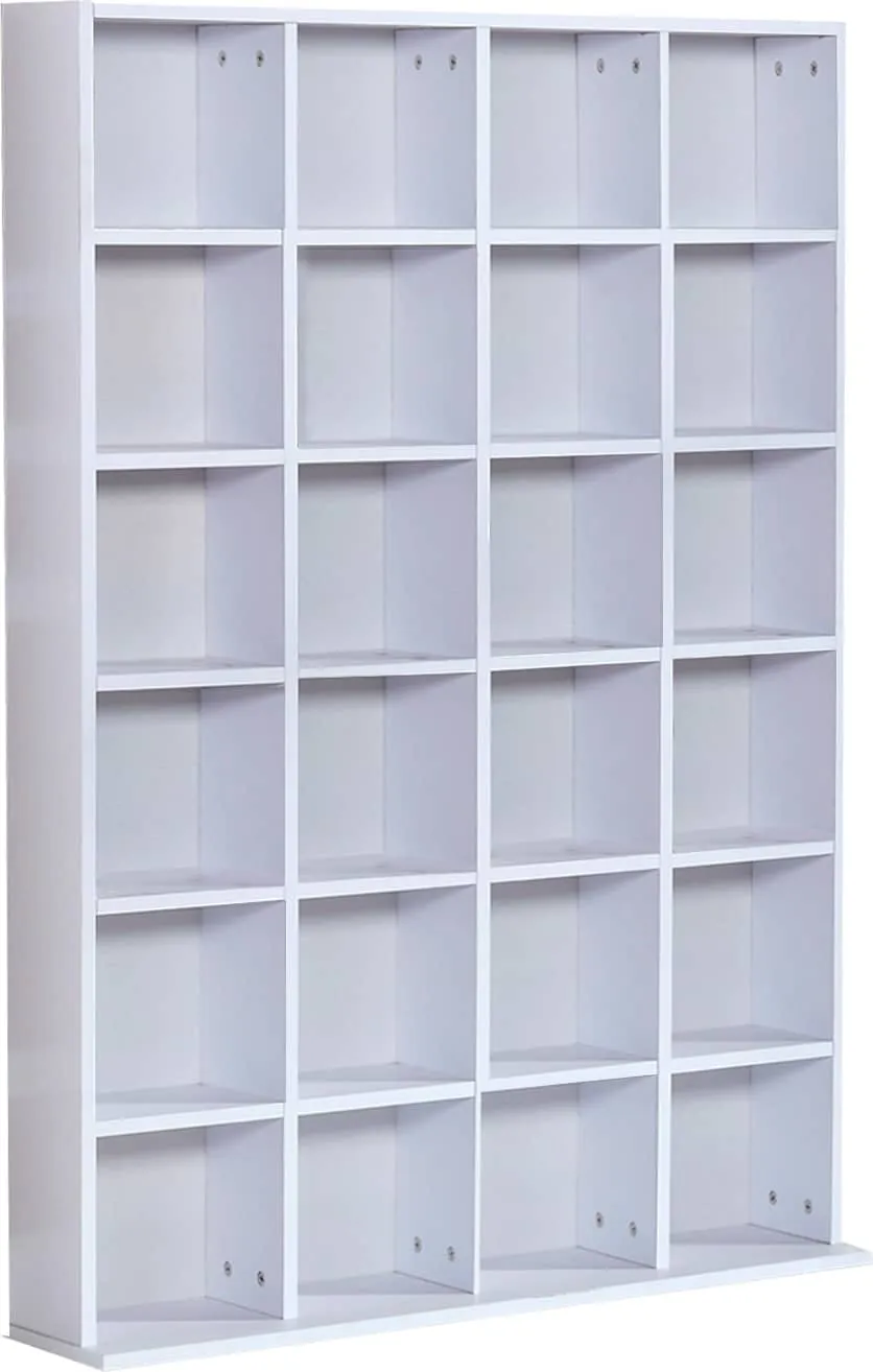 Libreria in Legno 24 Scomparti Bianco 130.5x89x20 cm