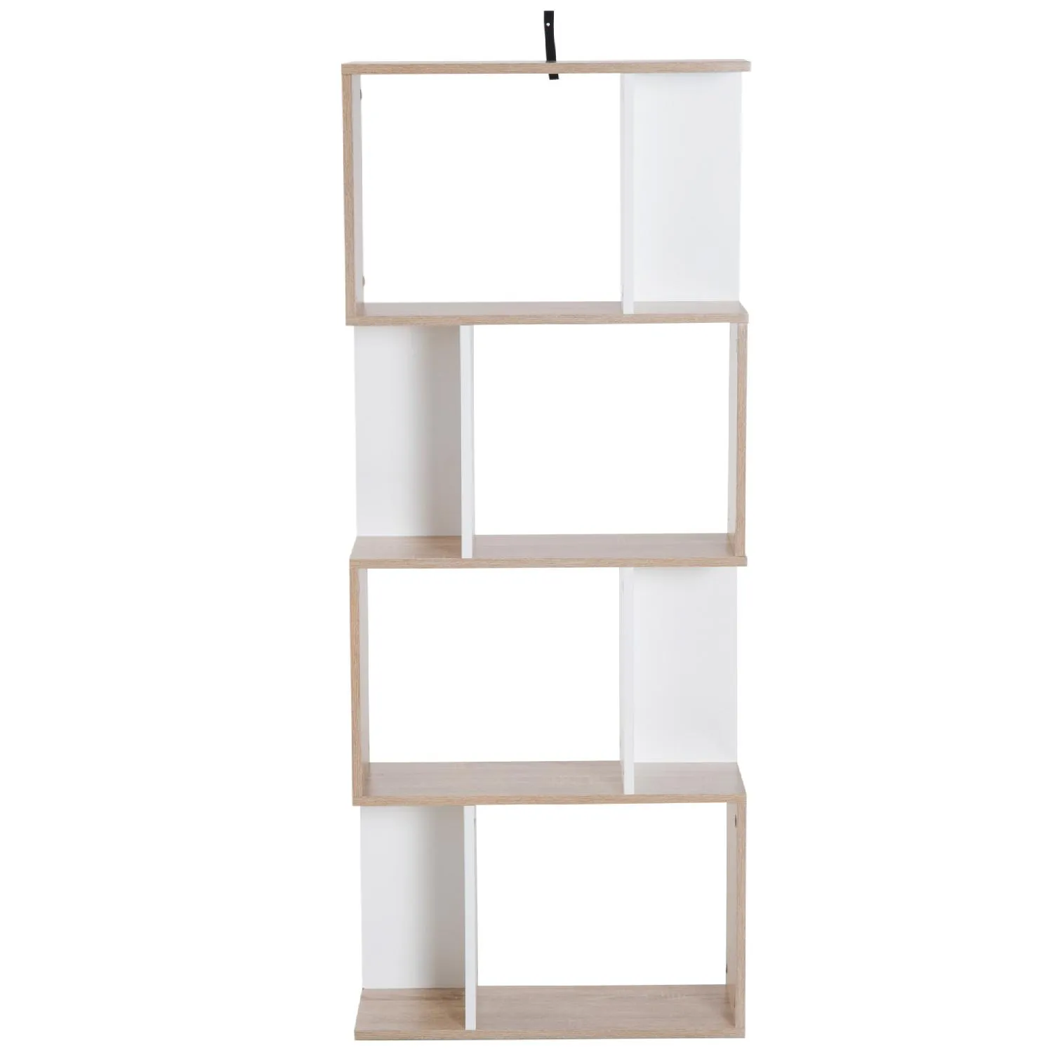 HOMCOM libreria in Legno, Scaffale a Ripiani, Bianco legno naturale 60 × 24  × 148cm