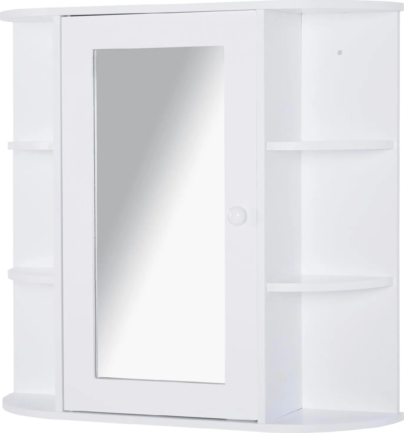 DecHome Mobiletto Bagno Pensile con Antine a Specchio 55x17.5x60cm Bianco -  344WT834