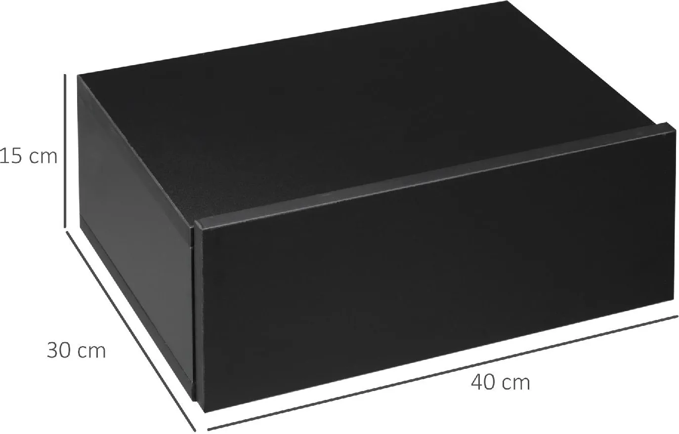 DecHome Set 2 Comodini Sospesi Moderni in Legno per Camera da Letto,  40x30x15cm colore Nero - 870DHBK