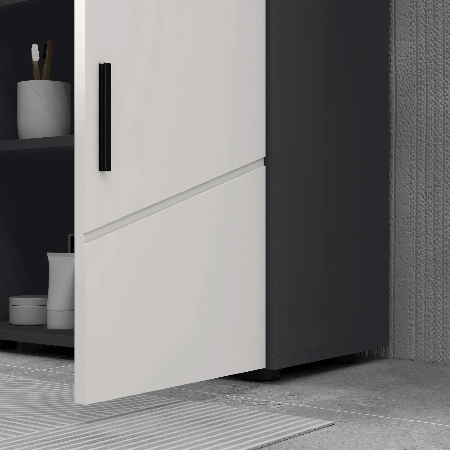 DecHome Mobile Sottolavabo Bagno in Legno con Armadietto 2 Ante 60x30x60 cm  colore Grigio - 898DHLG