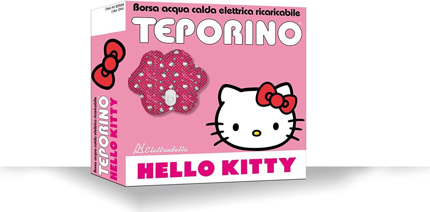Borsa acqua calda elettrica Teporino ricaricabile Potenza 360 Watt Colore  Fucsia - Hello Kitty