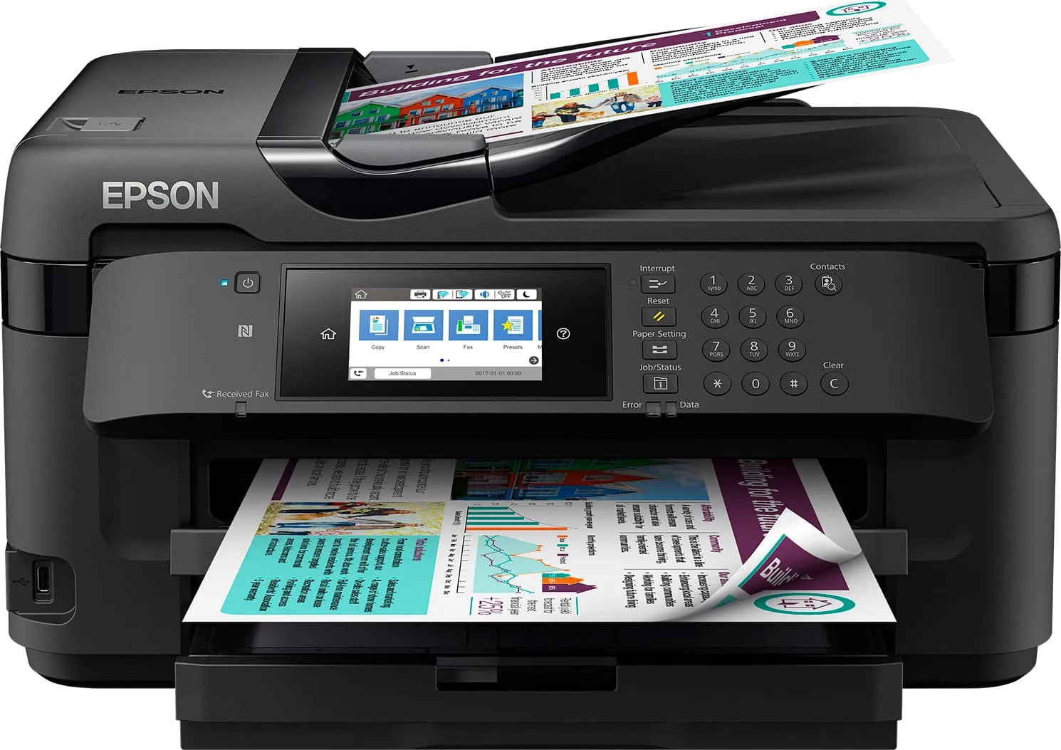 Epson Stampante Multifunzione Inkjet a Colori Stampa A3 Scanner FAX Wifi  Airprint - C11CG36413