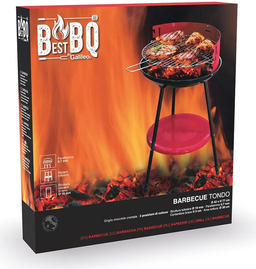 Galileo Barbecue a Carbonella Carbone BBQ da Giardino Esterno in Acciaio  108x70 cm / 100h cm - BestBQ 2193238