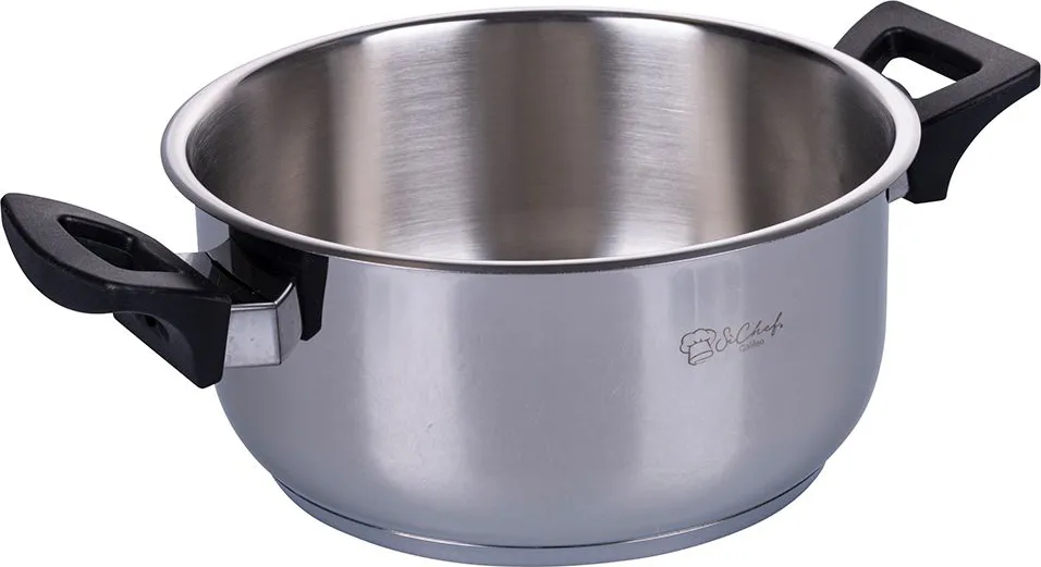 Galileo Casseruola 24 cm in acciaio inox 18/10 triplo fondo induzione  manici termoresistenti SìChef - 2177405