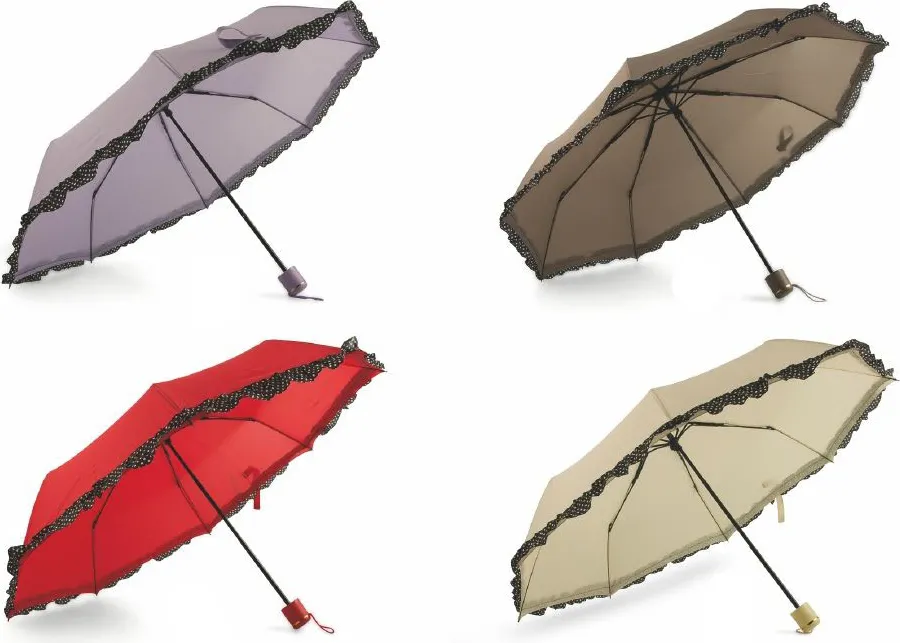 Mini ombrello da pioggia portatile per donna apertura manuale in pongee  resistente Ø98 cm