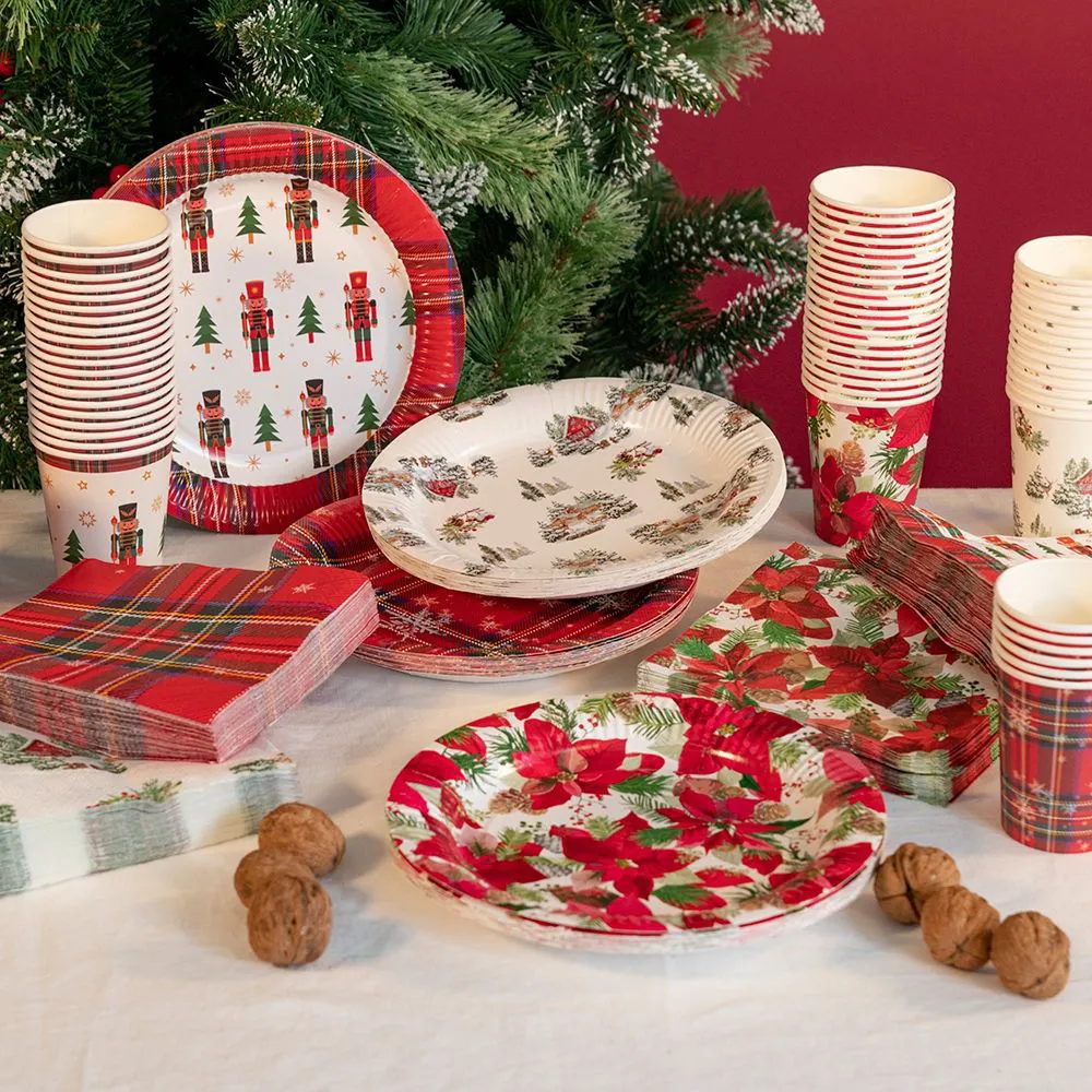 Galileo Set 16 piatti di carta natalizi monouso Santa's House