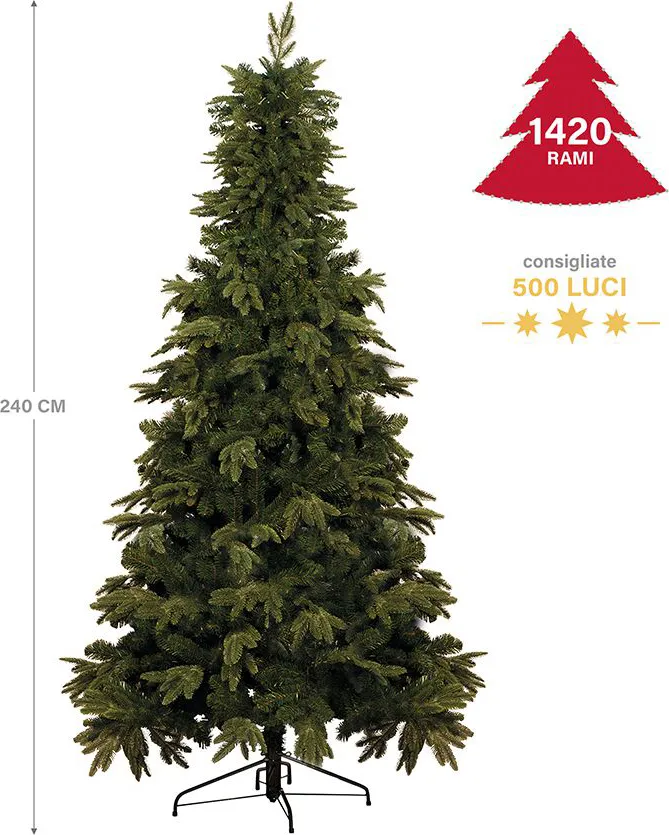 Albero di Natale Canada 240 cm 1420 rami 