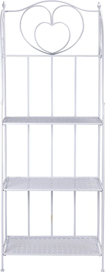 Il numero 1 del risparmio-SCAFFALE IN FERRO BATTUTO CON 4 RIPIANI 60.5 X 22  X 165CM BIANCO