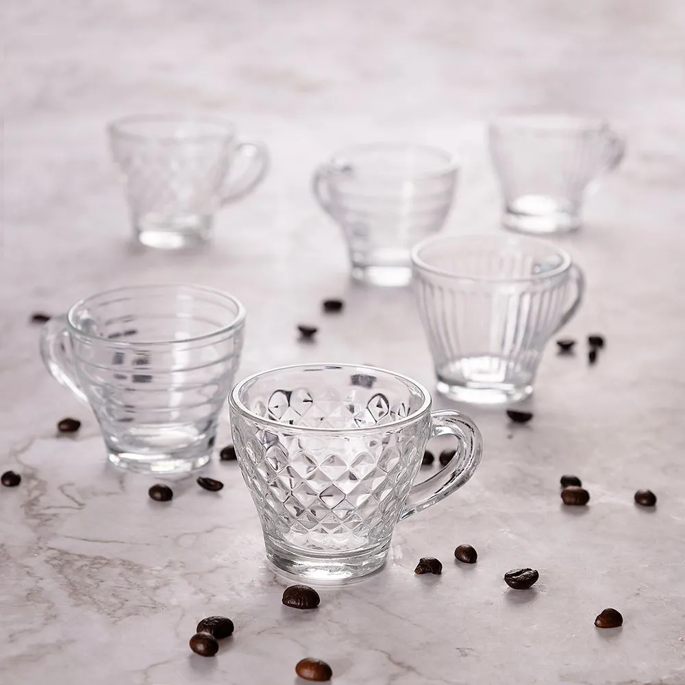 Galileo Set 6 tazzine caffè 90 ml in vetro trasparente Marquise Diamond -  5910770