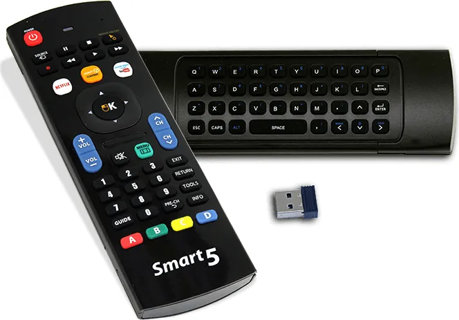 GBS Elettronica Telecomando Universale con Tastiera Qwerty E Air Mouse  Universale - Smart 5