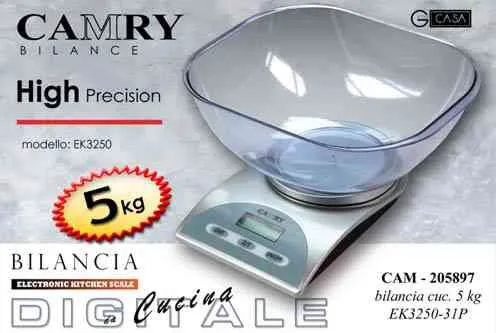 Gicos Bilancia Cucina Digitale kg.5 2g Camry Bianca 8025569205873  8025569205873