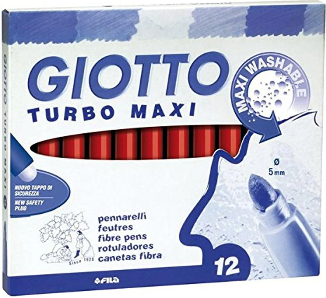 Scatola da 12 Pennarelli Punta Grossa Giotto Turbo Maxi