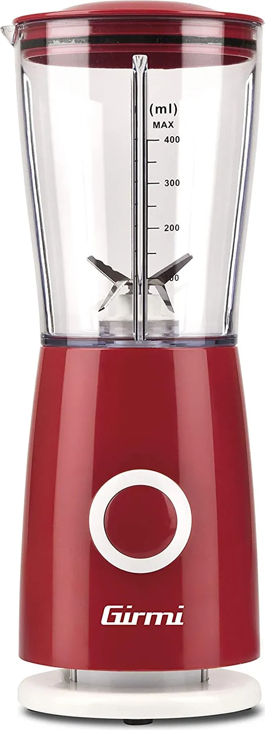 Girmi Frullatore con Bicchiere Capacità 0,5 Litri Potenza 170 Watt Lame  Inox colore Rosso - FR0302