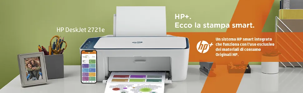 HP Stampante Multifunzione InkJet a Colori, Stampa, Copia, Scansione, Wifi  - 26K68B DeskJet 2721e