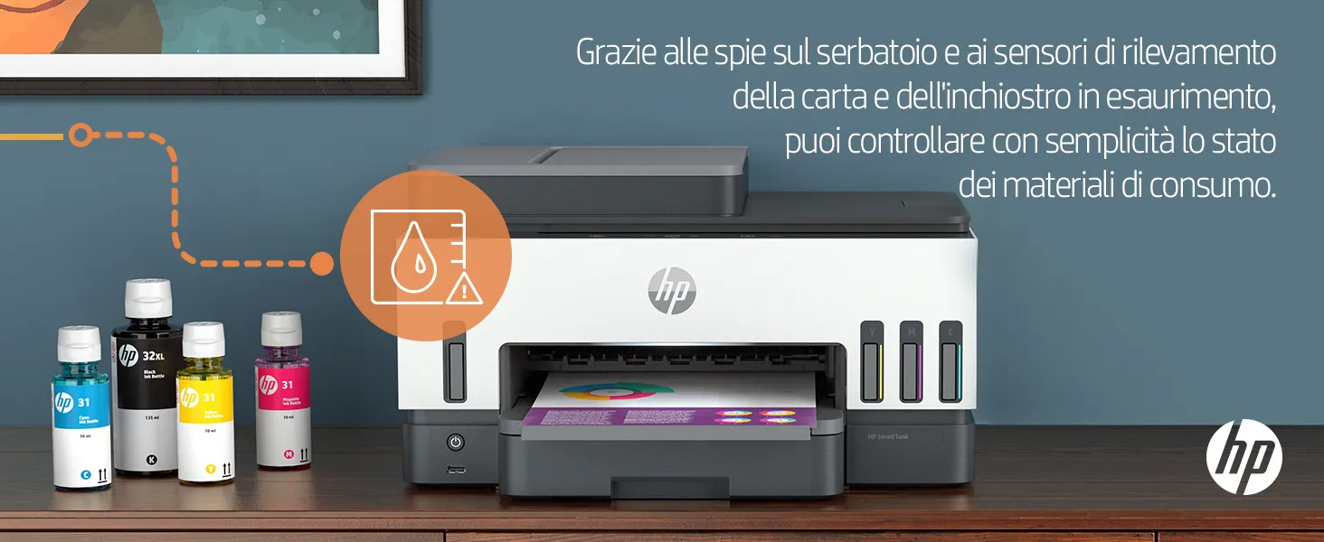 HP Smart Tank Stampante Multifunzione 7605 Stampa Copia Scansione Fax -  28C02A